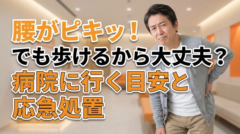 腰がピキッ!でも歩けるから大丈夫?病院に行く目安と応急処置