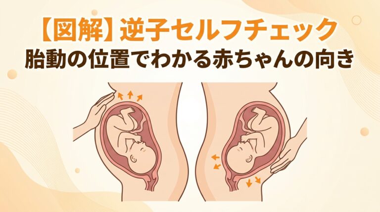 【図解】逆子セルフチェック|胎動の位置でわかる赤ちゃんの向き